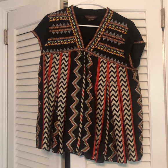 Anthropologie Multi Pattern Swing Top - Picture 2 of 6
